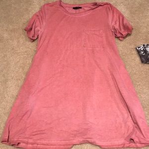 Pink short sleeve T-shirt dress